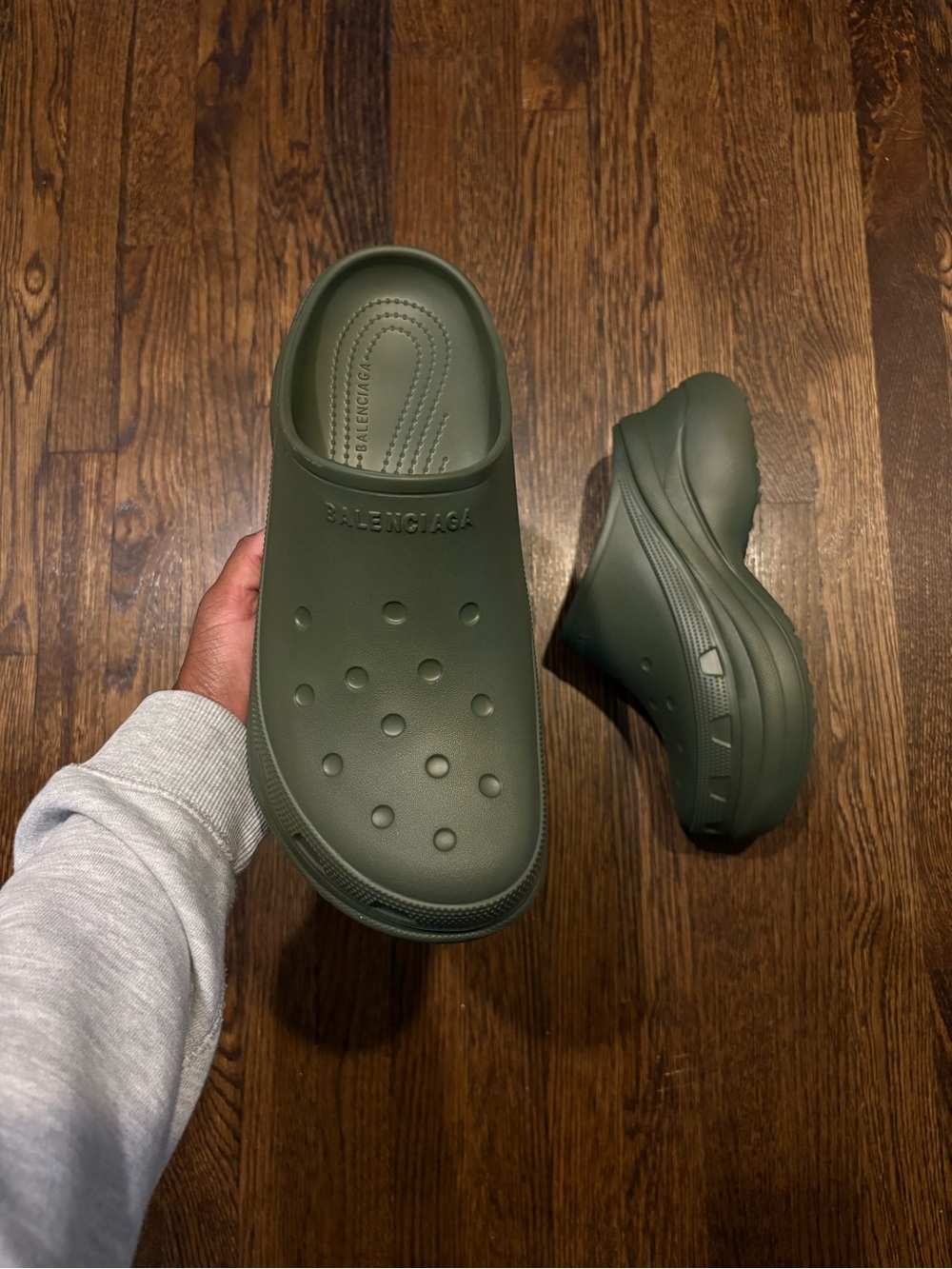 Balenciaga Green Slip-On Foam Clogs